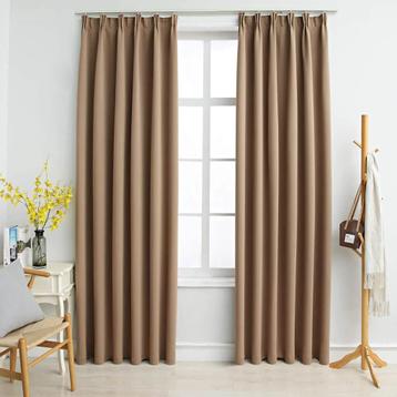 Gordijnen verduisterend met haken 2 st 140x245 cm beschikbaar voor biedingen