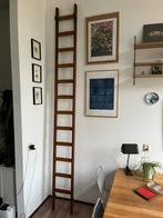 Antiek mahonie- en essenhouten ladder met vestigingshaken, Ophalen, Zo goed als nieuw, Ladder, 2 tot 4 meter