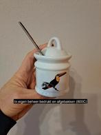 Suikerpot met lepel Toekan vogel, porselein D7xH10cm, Huis en Inrichting, Overige typen, Nieuw, Ophalen of Verzenden, Overige stijlen
