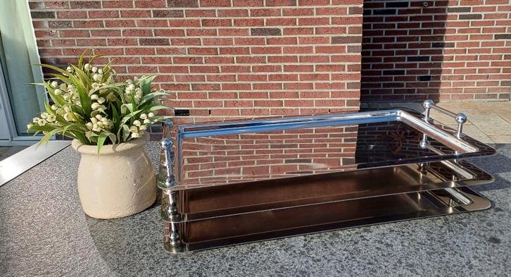 Partij DF 8x RVS Stapelbaar Serveer Schalen Hapjes Bistro, Huis en Inrichting, Keuken | Servies, Zo goed als nieuw, Schaal of Schalen