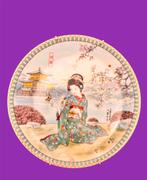 Prachtig Japans porseleinen  sierbord (perfecte conditie), Antiek en Kunst, Ophalen of Verzenden