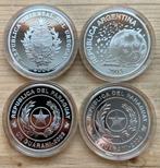 Zuid Amerika 4x Proof zilver WK voetbal 2006, Ophalen of Verzenden, Noord-Amerika, Zilver