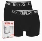 Partij 2-pack Replay boxershorts zwart, NHP International, Sales@nhp-international.com, Zwart, Lange voren 21A