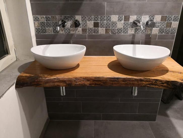 Tafel Wandplank Nisplank Keukenplank Badkamer Eiken op maat, Huis en Inrichting, Tafels | Eettafels, Nieuw, 50 tot 100 cm, Vijf personen of meer