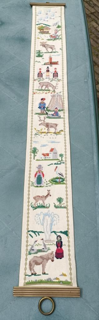 Vintage schellekoord Lapland koperbeslag merklap loper (SK10 beschikbaar voor biedingen