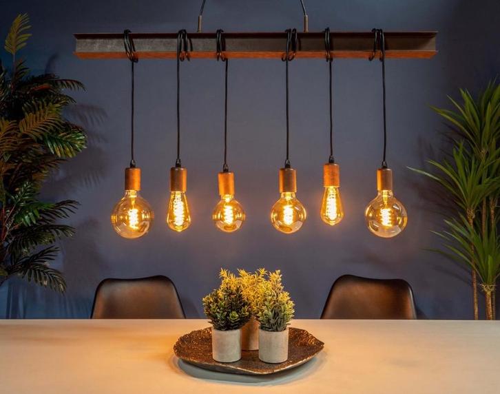 EGLO Townshend 4 Hanglamp - E27 - 100,5 cm - Antiek-Bruin, Huis en Inrichting, Lampen | Hanglampen, Zo goed als nieuw, 75 cm of meer