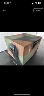 Stoere legerlook kist, Ophalen, Gebruikt, 50 tot 100 cm, 50 tot 75 cm