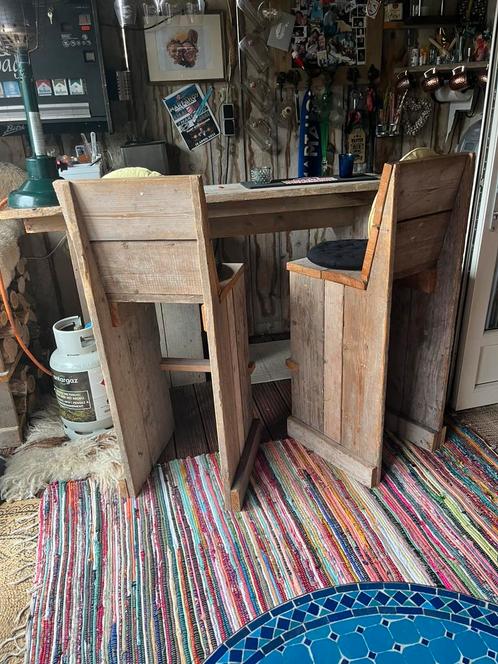 grote barkrukken van steigerhout, Huis en Inrichting, Complete eetkamers, Gebruikt, Ophalen