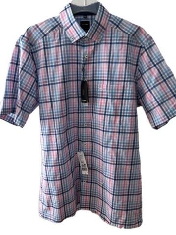 Nieuw OLYMP Modern fit overhemd 1306 l.blauw roze wit 42 beschikbaar voor biedingen