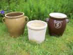 1 Bloempot en Franse Grespot Bruin 29 cm - per stuk - zgan, Tuin, Rond, Ophalen of Verzenden, Zo goed als nieuw