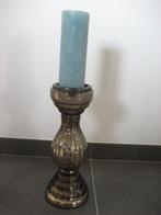 Moderne glazen kaarsen standaard 55 cm kandelaar met kaars, Ophalen of Verzenden, Zo goed als nieuw, Overige materialen, 50 tot 75 cm