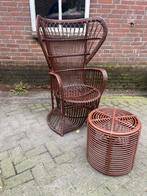 Rotan Fauteuil met voeten steun, Ophalen, Gebruikt, Minder dan 75 cm, 50 tot 75 cm