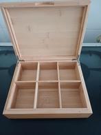 Houten mooie doos met zes vakjes, Ophalen of Verzenden