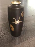 Bronzen vaas ORIZURU oud muntpatroon  Japans vintage, Ophalen of Verzenden, Gebruikt, Minder dan 50 cm