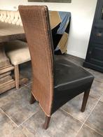 Eetkamerstoelen 6x leer/loom, Ophalen, Bruin, Leer, Zo goed als nieuw