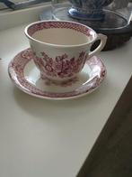 Mason's Pink Stratford chocolade kop en schotel, Antiek en Kunst, Antiek | Servies los, Ophalen of Verzenden