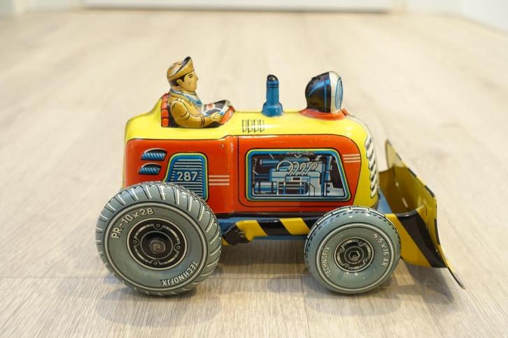 Technofix no.287 clockwork bulldozer, Antiek en Kunst, Antiek | Speelgoed, Ophalen of Verzenden