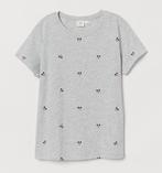 H&M grijse t-shirt top Mickey Mouse borduursel maat S, H&M, Nieuw, Ophalen of Verzenden, Korte mouw