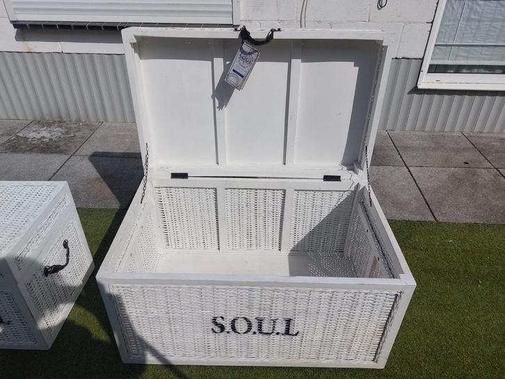 Soul rieten opbergmanden als set te koop, Huis en Inrichting, Woonaccessoires | Kisten, Zo goed als nieuw, Minder dan 50 cm, Minder dan 50 cm