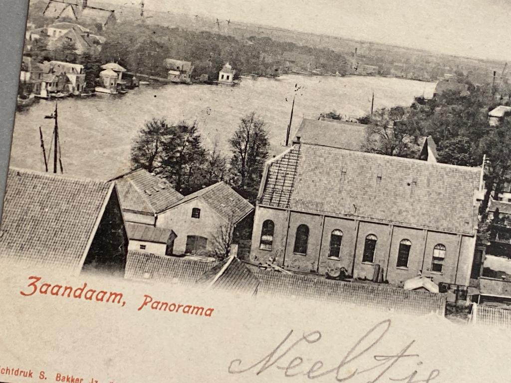 Vroege ansichtkaart  Panorama Zaandam (1904)., Ophalen of Verzenden, Voor 1920, Gelopen, Noord-Holland