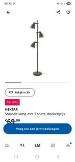 Hektar staande lamp met 3 spots, donkergrijs, Huis en Inrichting, Lampen | Vloerlampen, Ophalen, Zo goed als nieuw, 150 tot 200 cm