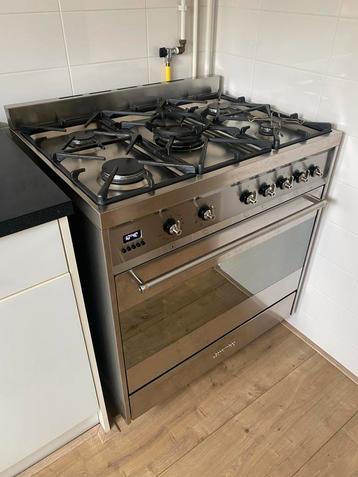 SMEG Gasfornuis 5-pits + Oven C8GMXNLK - Goede Staat! beschikbaar voor biedingen