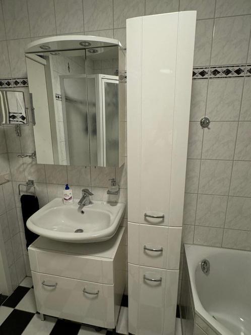 BADKAMERMEUBELS HOOGGLANS WIT, Huis en Inrichting, Badkamer | Badkamermeubels, Zo goed als nieuw, Overige typen, Minder dan 100 cm
