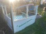 terras  2 X windschermen  kunsstof met glas, Ophalen of Verzenden, Gebruikt