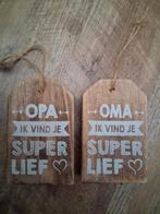 Houten Hangers Opa & Oma - Ik Vind Je Super Lief, Ophalen of Verzenden