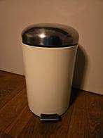 Witte prullenbak met pedaal, Gebruikt, Met pedaal, Ophalen of Verzenden, Minder dan 10 liter