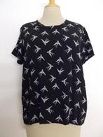 Zwarte vogeltjes print top van Fabienne Chapot! L, Verzenden, Zo goed als nieuw, Maat 42/44 (L), Zwart