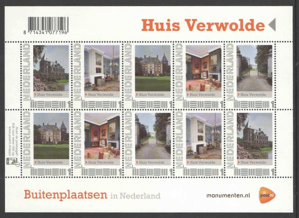 Postzegels Buitenplaatsen in Nederland: Huis Verwolde, Ophalen of Verzenden, Na 1940, Postfris
