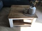 Salontafel hout/wit 80x80cm, Huis en Inrichting, Ophalen, 50 tot 100 cm, 50 tot 75 cm, Vierkant