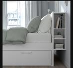 BRIMNES IKEA: bedframe met opberger, bedeinde & latte bodem, Huis en Inrichting, Slaapkamer | Bedden, Ophalen, BRIMNES, Wit, Tweepersoons