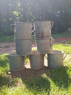 Oude vintage zinken emmer, Tuin en Terras, Bloembakken en Plantenbakken, N, Minder dan 30 cm, N, Minder dan 60 cm