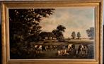 Schilderij Willem de Kok - Koeien bij boerderij, Ophalen