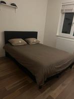 Bed 160x200 met matras, Gebruikt, Zwart, Tweepersoons, Ophalen of Verzenden