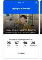 8 x Tickets Harry Styles Rear GA, Twee personen, Mei