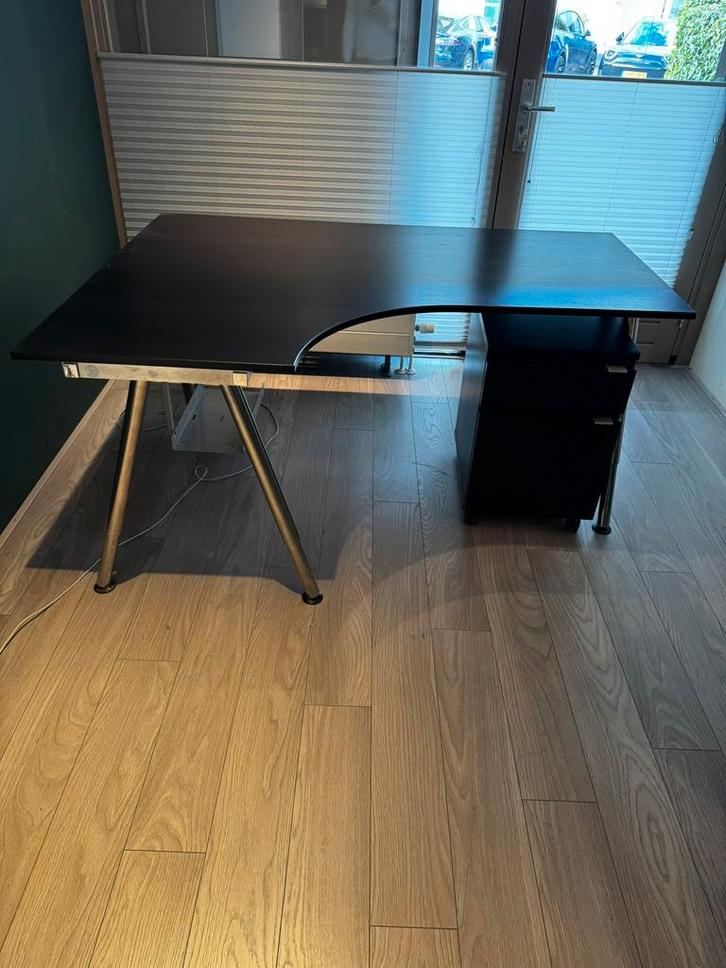 GRATIS afhalen - hoekbureau met ladekast, Huis en Inrichting, Bureaus, Gebruikt, Bureau, In hoogte verstelbaar, Ophalen