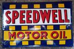 Speedwell motor oil emaille reclame bord olie benzine garage, Reclamebord, Speedwell, Gebruikt, Ophalen of Verzenden