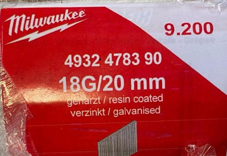 Milwaukee 18g 9200 stuks nieuw in doos, Doe-het-zelf en Verbouw, Gereedschap | Handgereedschap, Nieuw, Ophalen
