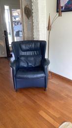 Donker blauwe lederen fauteuil van deSede (Switzerland)., Huis en Inrichting, Fauteuils, 75 tot 100 cm, Minder dan 75 cm, Gebruikt