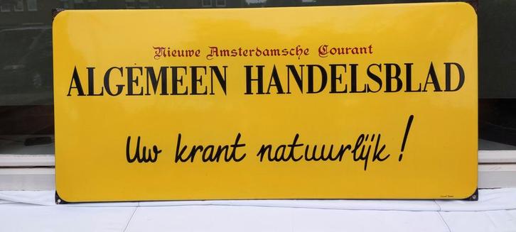 Emaille bord Langcat Bussum - Origineel, Verzamelen, Merken en Reclamevoorwerpen, Gebruikt, Reclamebord, Ophalen of Verzenden