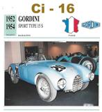 CI16 Autokaart Gordini Sport Type 15 S ( 1952 - 1954), Ophalen of Verzenden, Zo goed als nieuw