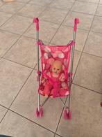 Leuke babypop met roze buggy, Ophalen of Verzenden, Gebruikt, Babypop