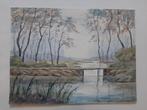 Aquarel landschap Bij Ankerveen, Ophalen of Verzenden
