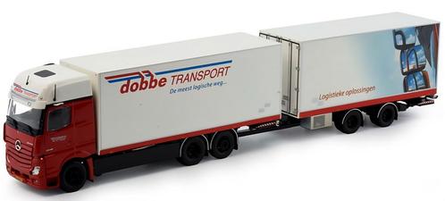 Mercedes Bigspace bakwagen met aanhanger "Dobbe Teansport", Hobby en Vrije tijd, Modelauto's | 1:50, Nieuw, Bus of Vrachtwagen