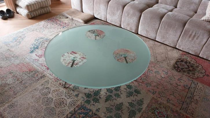 Glazen Salontafel - Modern Design, Huis en Inrichting, Tafels | Salontafels, Gebruikt, Minder dan 50 cm, 100 tot 150 cm, 100 tot 150 cm