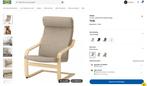 POANG Fauteuil, berkenfineer/Hillared beige Stoel IKEA, Huis en Inrichting, Ophalen, Hout, 75 tot 100 cm, Zo goed als nieuw