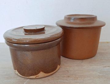 vintage franse boterklok/ bewaarpot 2 x beschikbaar voor biedingen